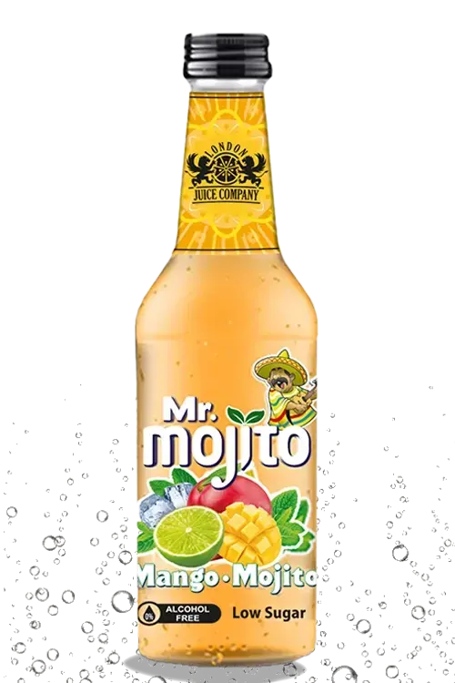 "Mr. Mojito Mango Mojito 275ml glass bottle alcohol-free tropical sparkling drink"